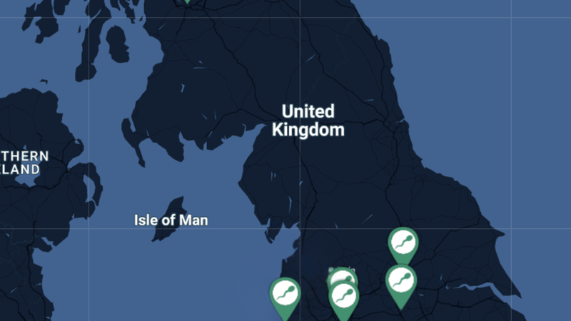 Map showing the Semovo locations